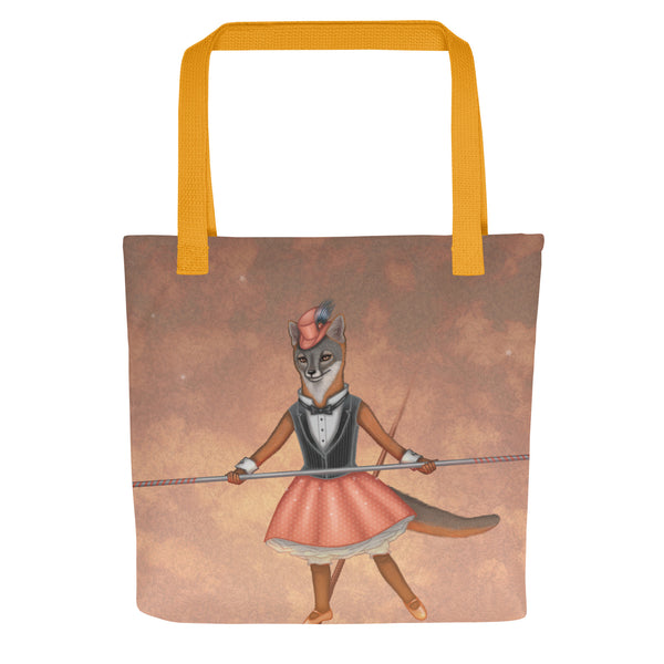 Tote bag "A sense of humor is the pole to balance our steps on the tightrope of life" (Island fox)