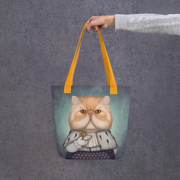 Tote bag "Punctuality is the politeness of kings" (Persian cat)