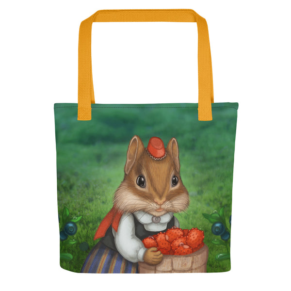 Tote bag "Other land blueberry, own land strawberry" (Chipmunk)