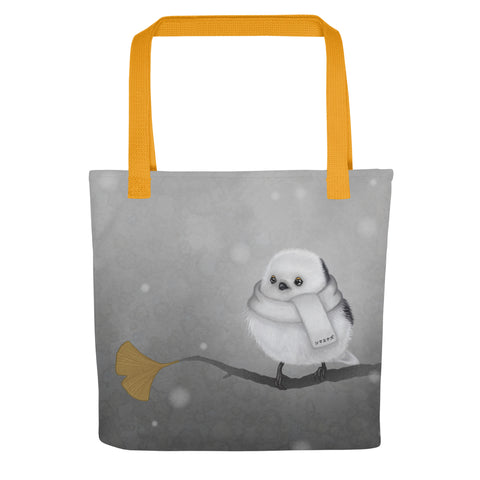 Tote bag "Be as hard as the world requires to be, and as soft as the world allows to be" (Long-tailed tit)