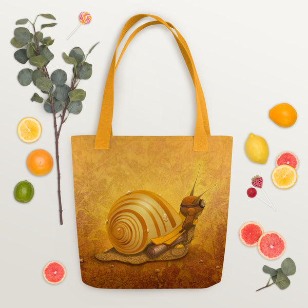 Tote bag "The bad news is that time flies, the good news is you are a pilot" (Snail)