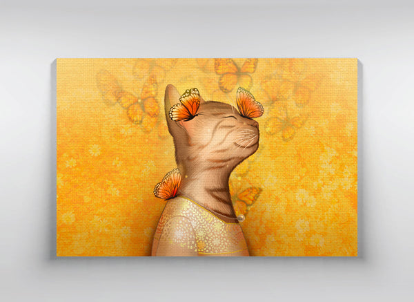 Canvas "Life is just like a dream, but don't wake me" (Bengal cat)