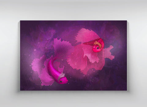 Canvas  "Unspoken words are the flowers of silence" (Betta fish)