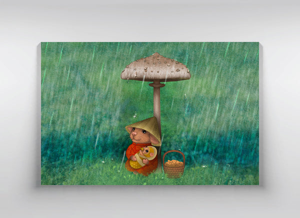Canvas "Let my love be the umbrella in your stormy days" (mice)