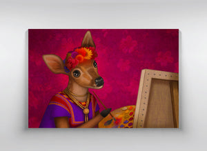 Canvas "I paint flowers so they will not die" (Deer)