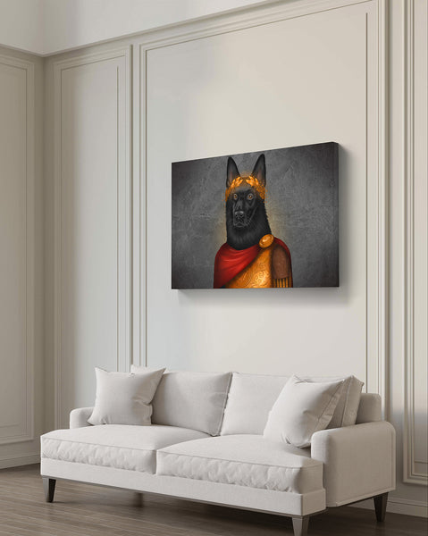 Canvas "Either Caesar or nothing" (Black German shepherd)