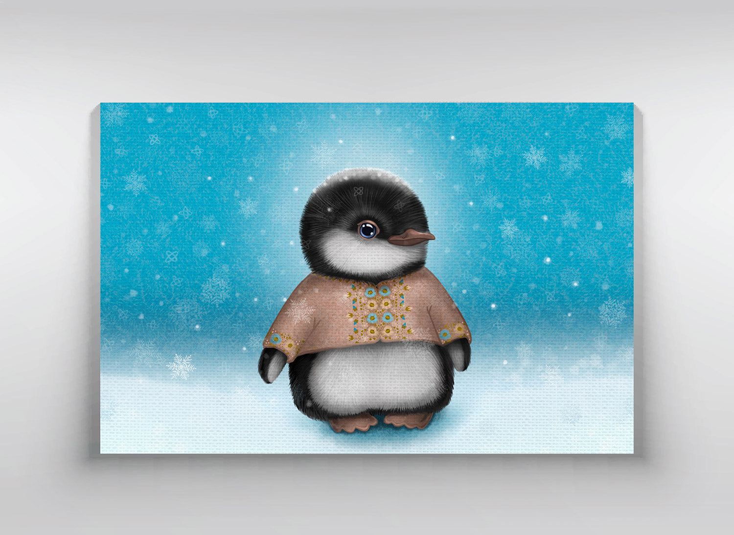 Canvas "When snow falls, nature listens" (Penguin)