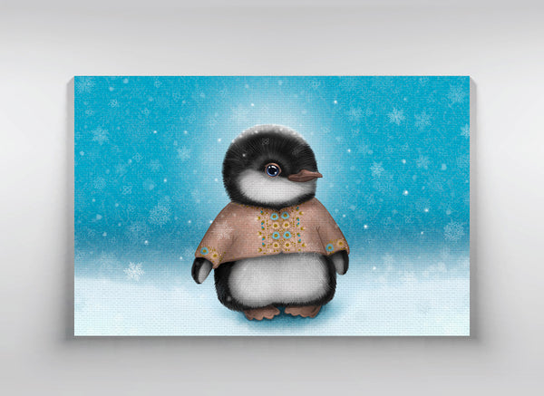 Canvas "When snow falls, nature listens" (Penguin)