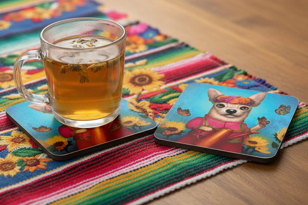 Coaster "Friends are flowers in the garden of life" (Chihuahua)