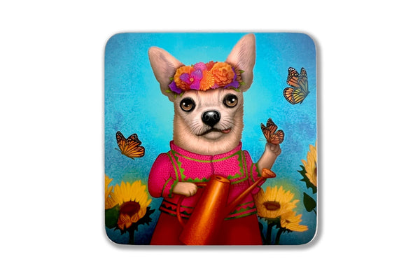 Coaster "Friends are flowers in the garden of life" (Chihuahua)