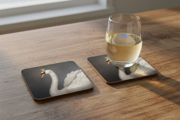 Coaster "Even if you enter the dirty water, stay neat like a white swan" (Swan)