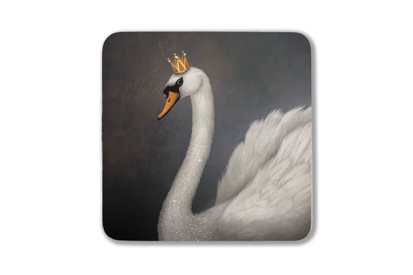 Coaster "Even if you enter the dirty water, stay neat like a white swan" (Swan)