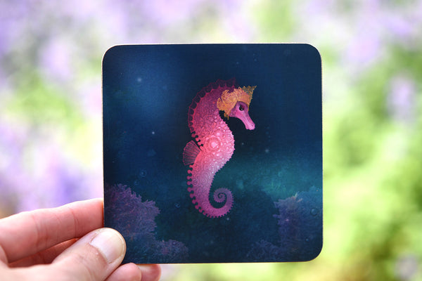 Coaster "Do not feel lonely, the entire universe is inside you" (Seahorse)