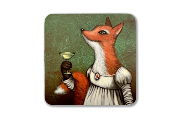 Coaster "The one who takes no risk, won't get to drink champagne" (fox)