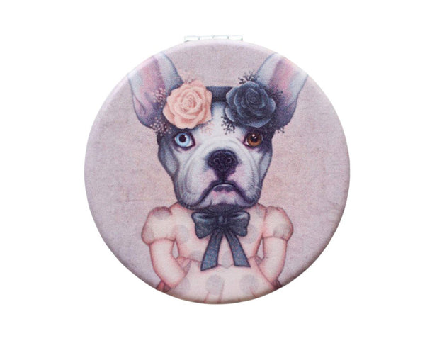 Pocket mirror "We all have light and dark inside us" (French bulldog)