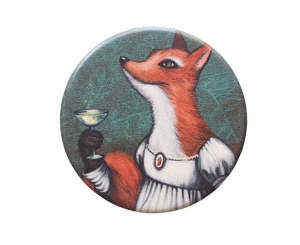 Pocket mirror "She who doesn't risk never gets to drink champagne" (Fox)