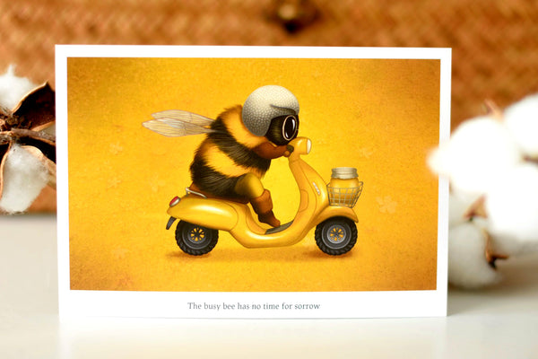 Postcard "The busy bee has no time for sorrow" (Bumblebee)