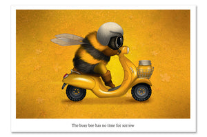 Postcard "The busy bee has no time for sorrow" (Bumblebee)