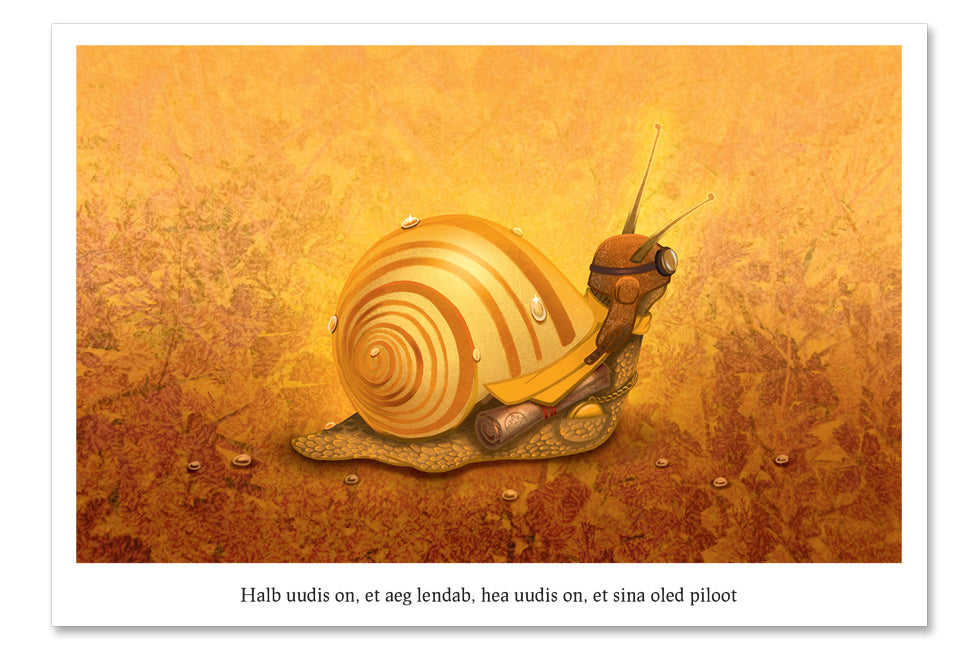 Postcard "The bad news is that time flies, the good news is you are a pilot" (Snail)