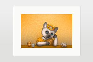 Print "Lift your head, princess, if not, the crown falls" (Siamese cat)