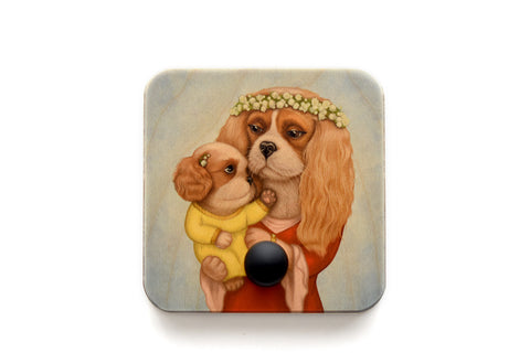 Wall hanger "Time brings everything to those who can wait for it" (Cavalier King Charles Spaniels)