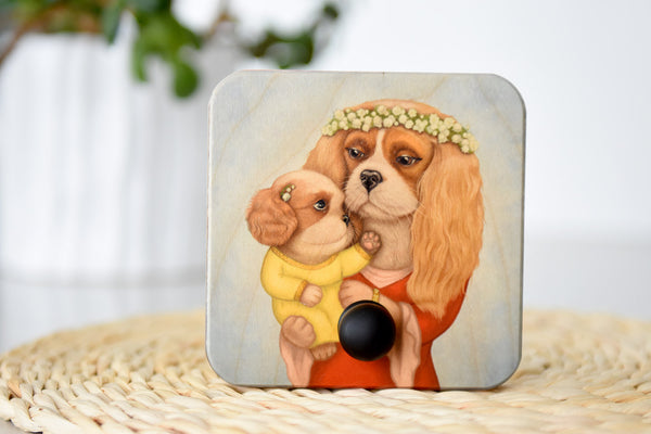 Wall hanger "Time brings everything to those who can wait for it" (Cavalier King Charles Spaniels)