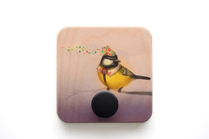Wall hanger "Be a rainbow in someone's cloud" (Great Tit)