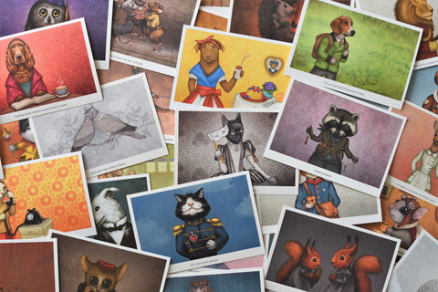 Set of 50 postcards for just €25 and 100 postcards for €45