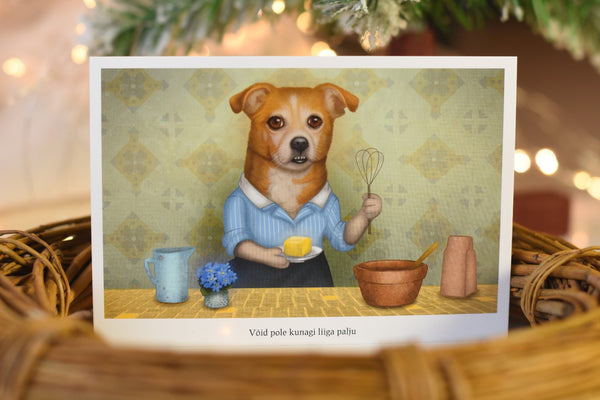 Postcard "With enough butter anything is good" (Dog)
