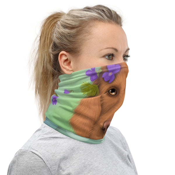 Neck gaiter "A book is like a forest carried in the pocket" (Basset Fauve de Bretagne)