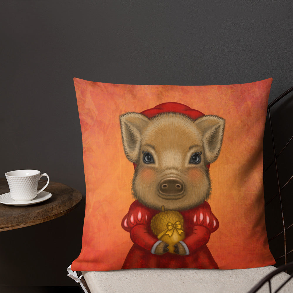 Premium pillow "A small gift is better than a great promise" (Wild boar)