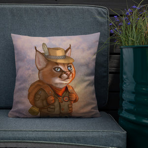 Premium pillow "The wise traveler leaves his heart at home" (Caracal)