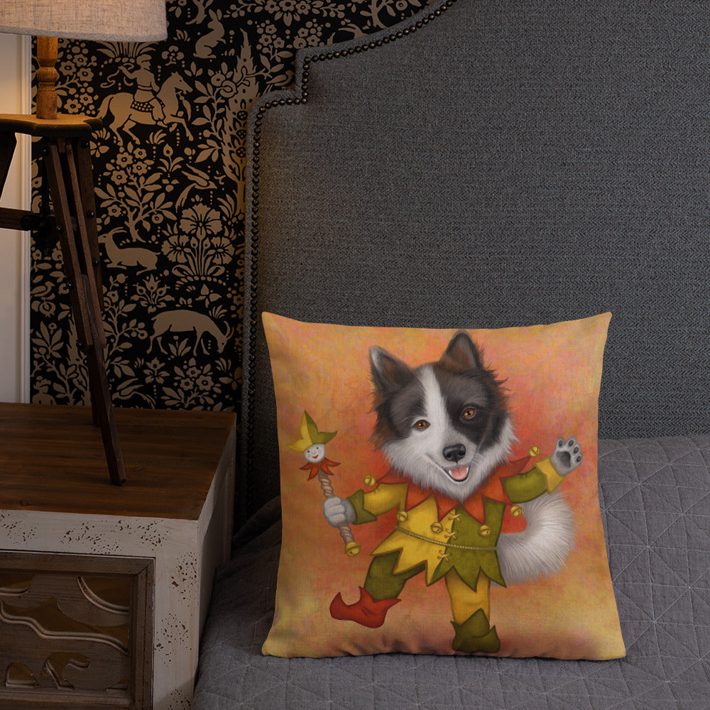 Premium pillow "Being happy is better than being king" (Dog)