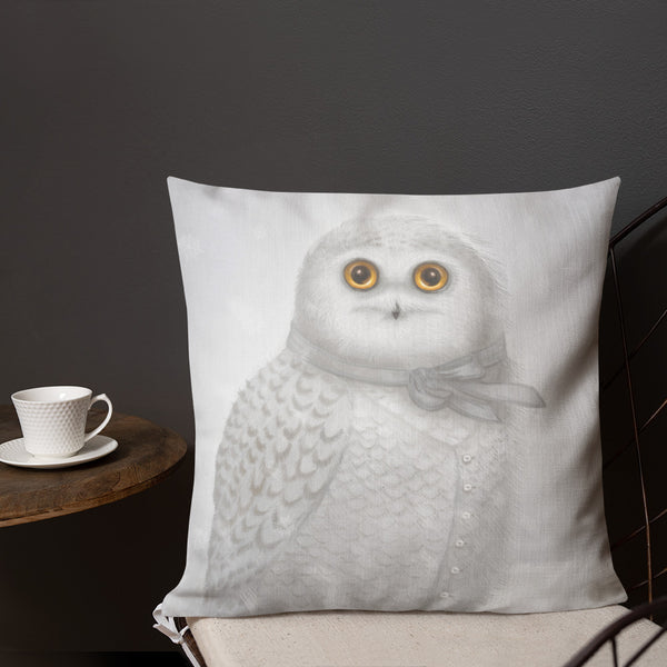 Premium pillow "The North wind does blow and we shall have snow" (Snowy owl)