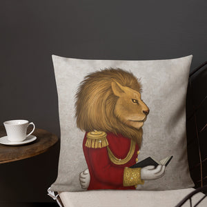 Premium pillow "The word is stronger than the army" (Lion)