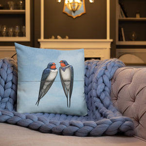 Premium pillow "Everybody loves his homeland" (Swallows)