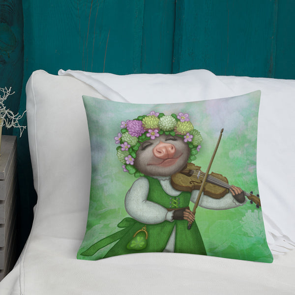 Premium pillow "The older the fiddle the sweeter the tune" (Opossum)