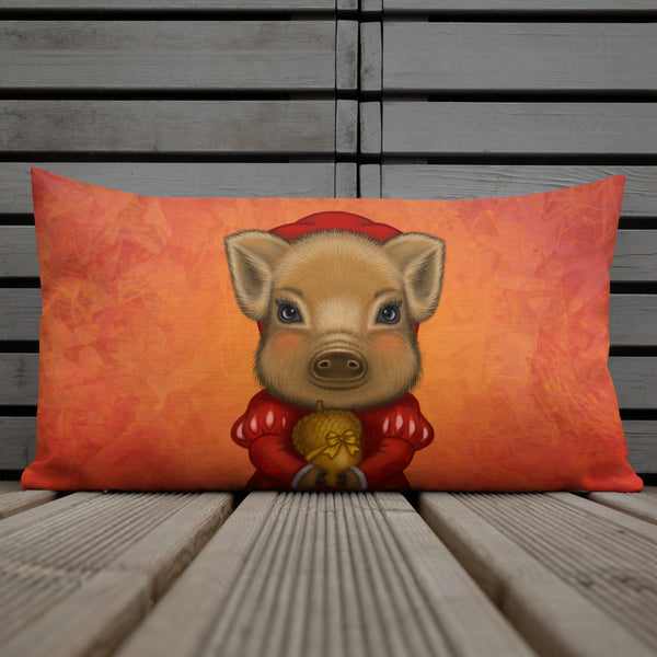 Premium pillow "A small gift is better than a great promise" (Wild boar)
