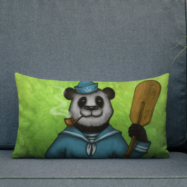 Premium pillow "Rowing slower will get you further" (Giant panda)
