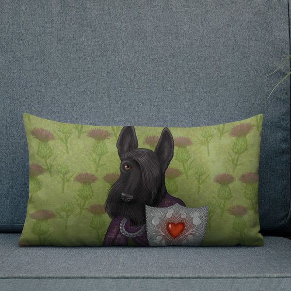 Premium pillow "Real power is in the heart" (Scottish Terrier)