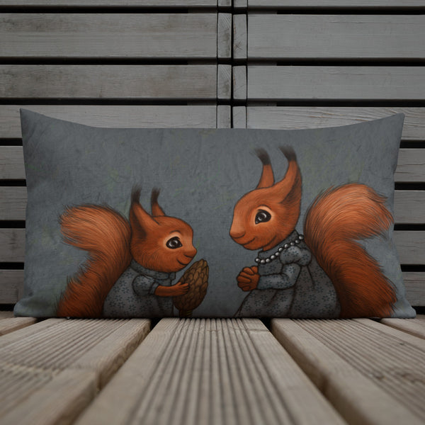 Premium pillow "The apple never falls far from the tree" (Squirrels)