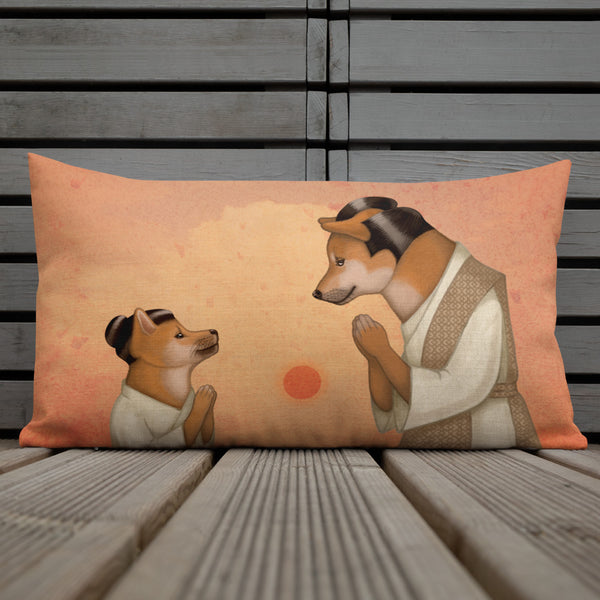 Premium pillow "To teach is also to learn" (Shiba Inus)