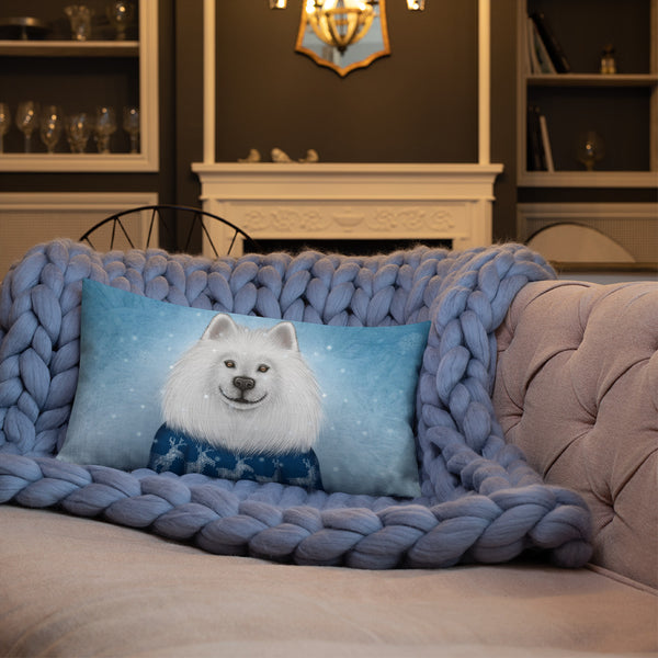 Premium pillow "No snowflake ever falls in the wrong place" (Samoyed)