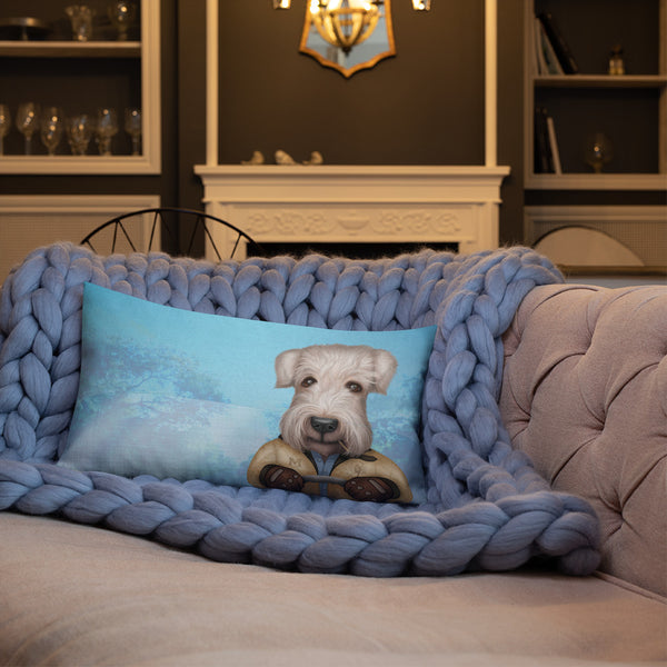 Premium pillow "Life is a journey, enjoy the ride" (Irish soft-coated Wheaten Terrier)