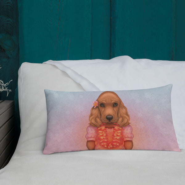 Premium pillow "Love is worn like a wreath through the summers and the winters" (English Cocker Spaniel)