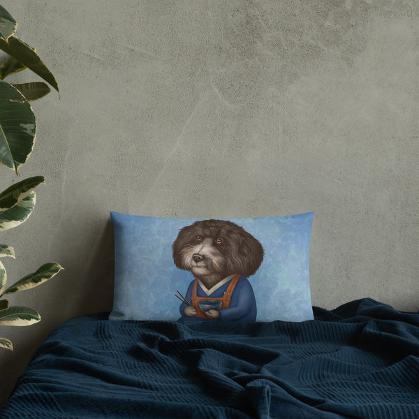 Premium pillow "Don't be afraid to just sit and watch" (Dog)
