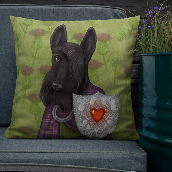 Premium pillow "Real power is in the heart" (Scottish Terrier)
