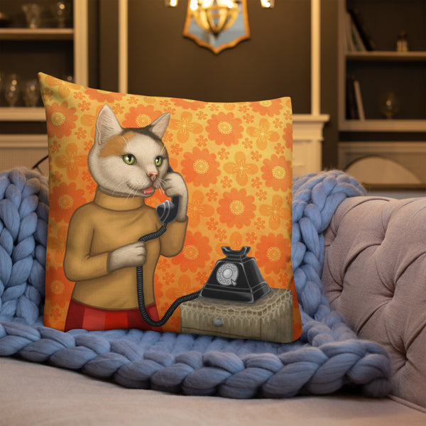 Premium pillow "Great stories happen to those who can tell them" (Cat)