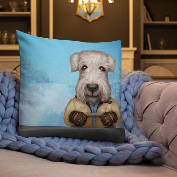 Premium pillow "Life is a journey, enjoy the ride" (Irish soft-coated Wheaten Terrier)
