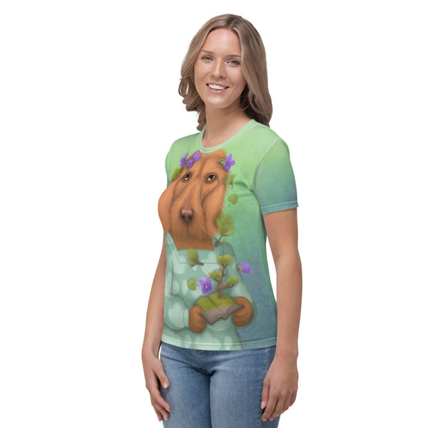 Women's T-shirt "A book is like a forest carried in the pocket" (Basset Fauve de Bretagne)
